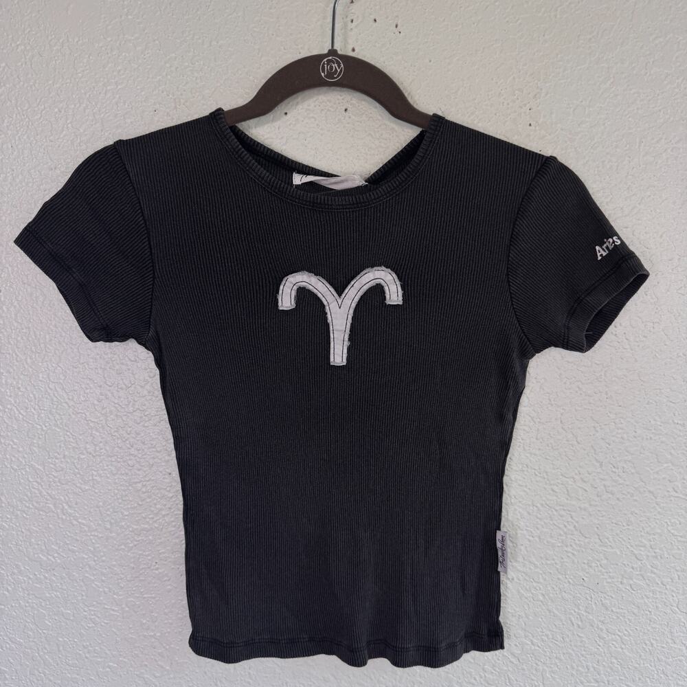 Free People Aries Top Womens XS Horoscope Crop Baby Tee The Laundry Room NEW